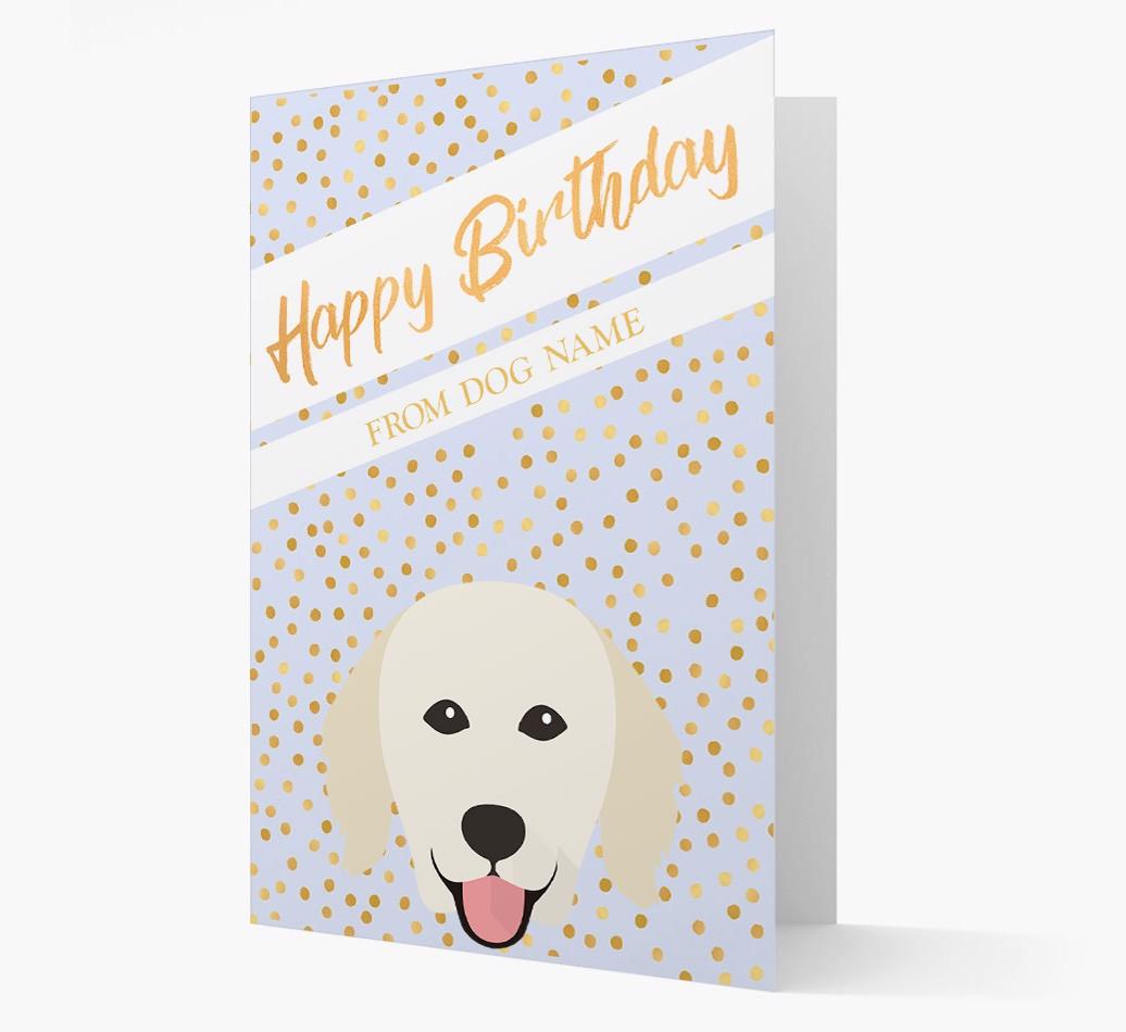Personalized 'Happy Birthday' Gold Detail {breedFullName} Card