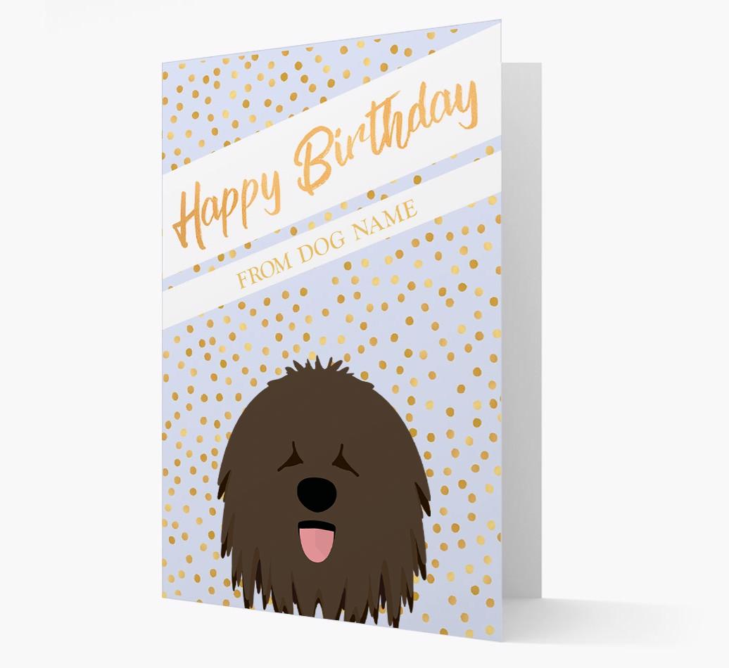 Personalized 'Happy Birthday' Gold Detail {breedFullName} Card