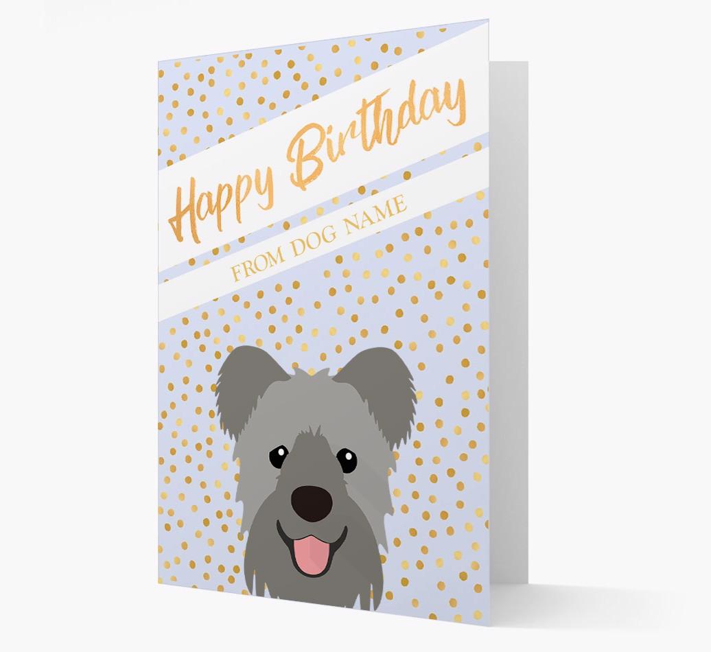 Personalized 'Happy Birthday' Gold Detail {breedFullName} Card