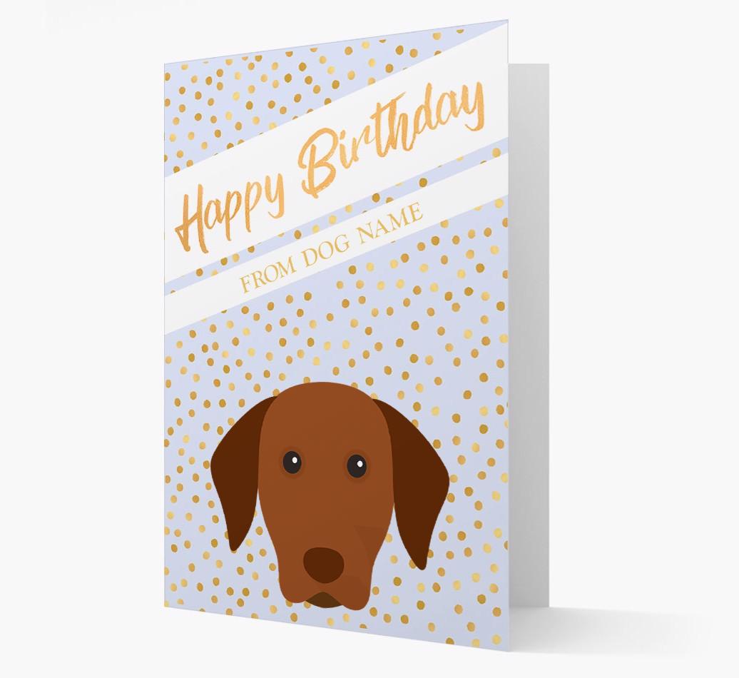 Personalised 'Happy Birthday' Gold Detail {breedFullName} Card