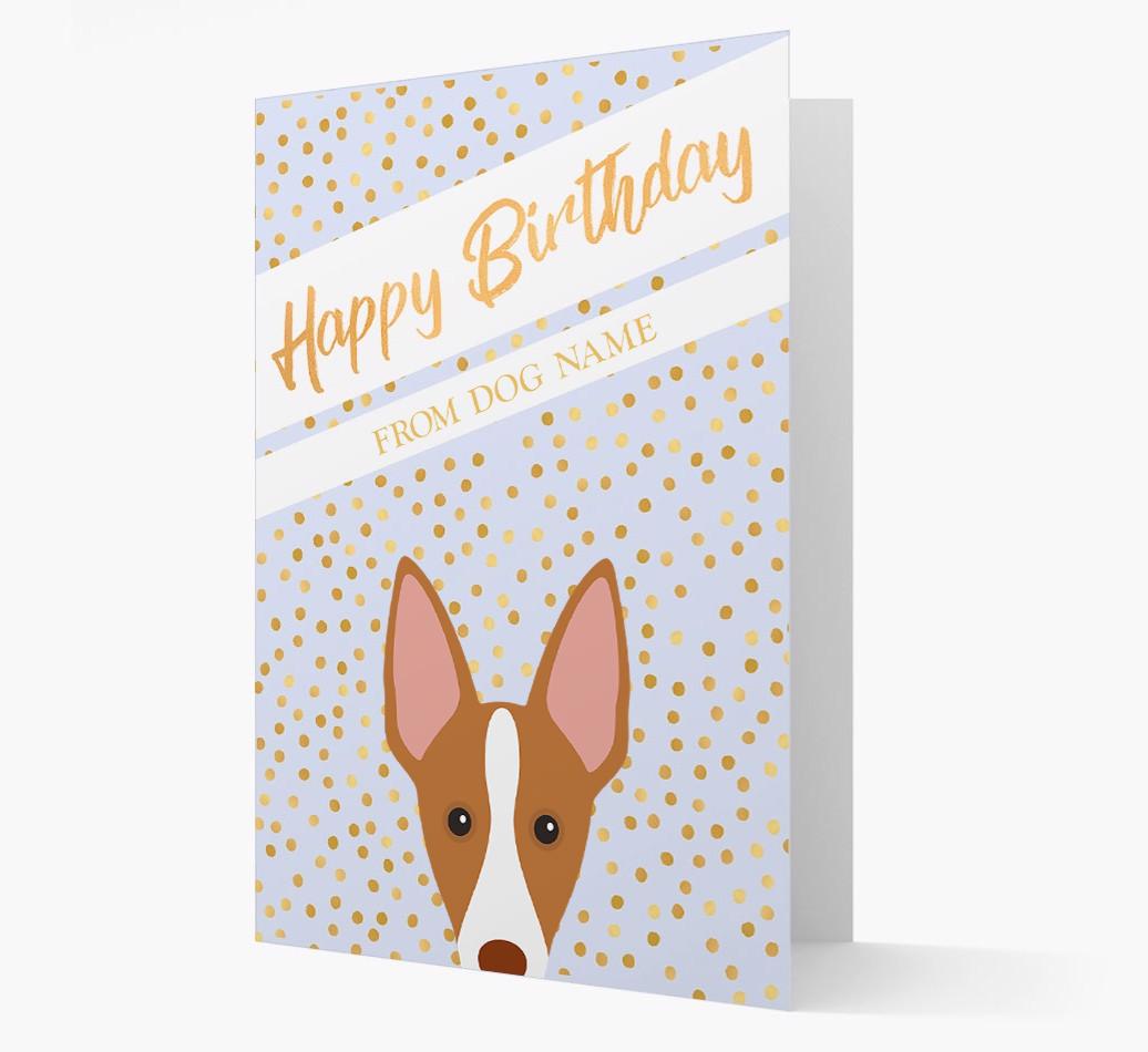 Personalized 'Happy Birthday' Gold Detail {breedFullName} Card