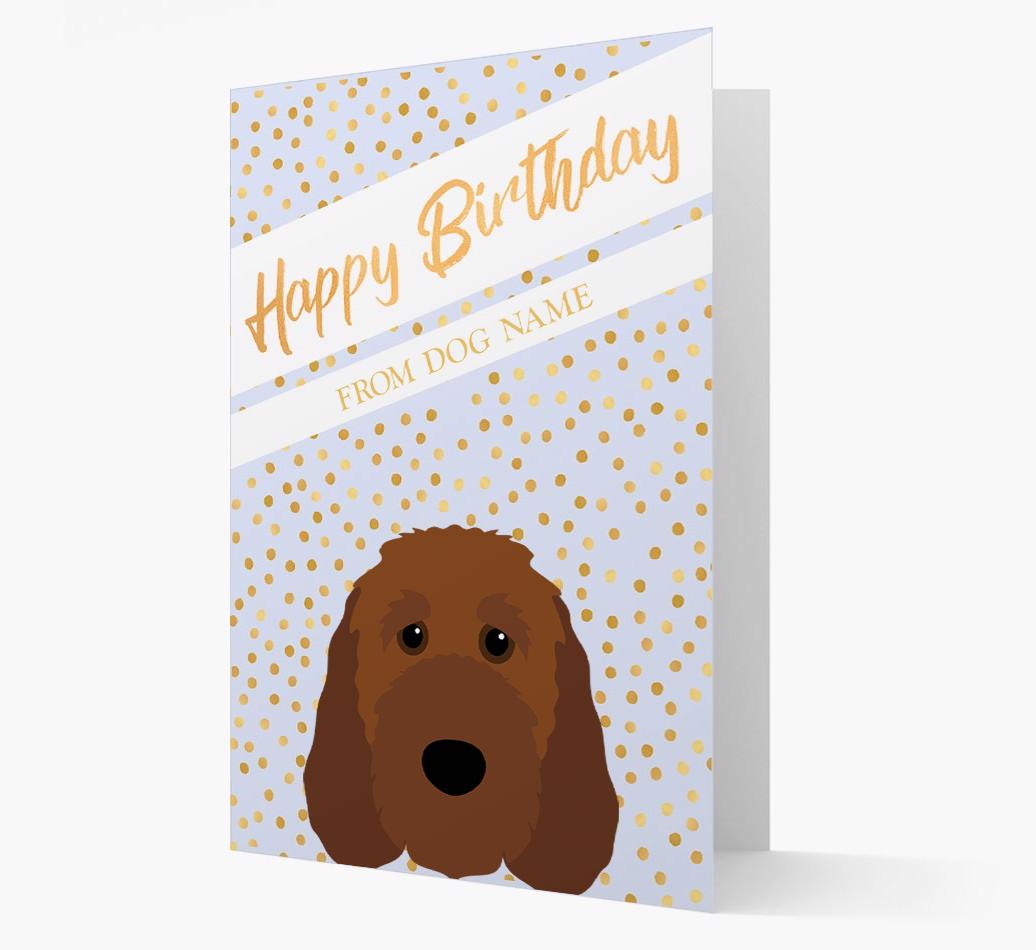Personalized 'Happy Birthday' Gold Detail {breedFullName} Card