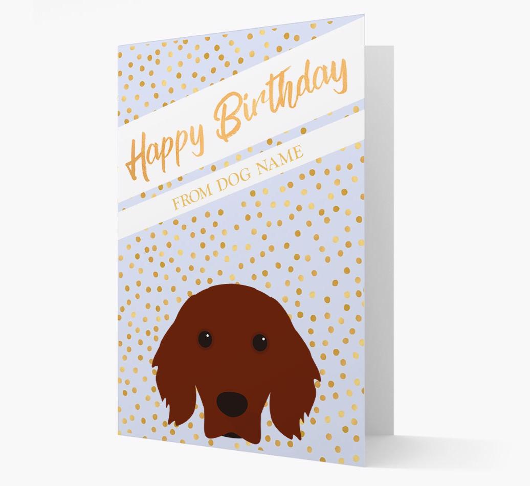 Personalized 'Happy Birthday' Gold Detail {breedFullName} Card