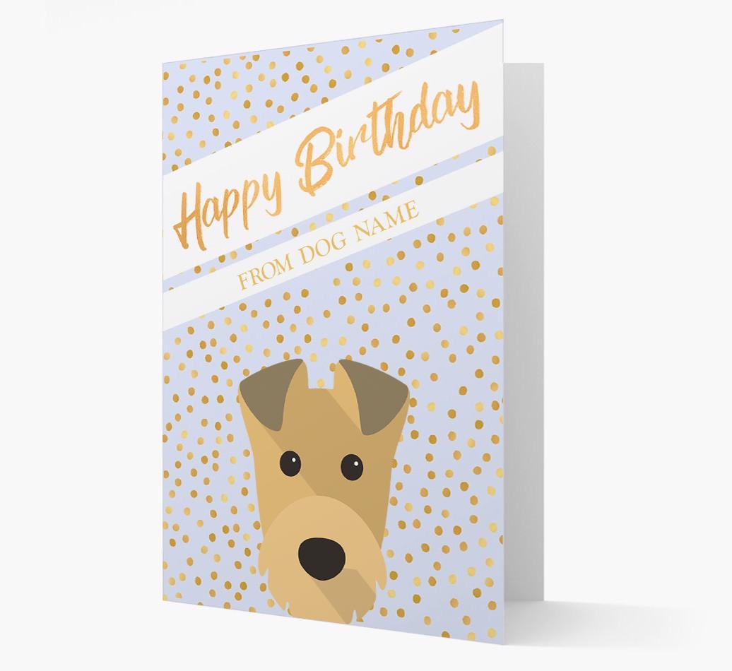 Personalized 'Happy Birthday' Gold Detail {breedFullName} Card