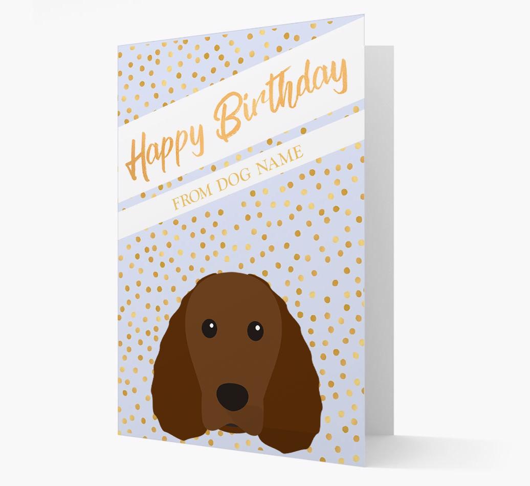 Personalized 'Happy Birthday' Gold Detail {breedFullName} Card