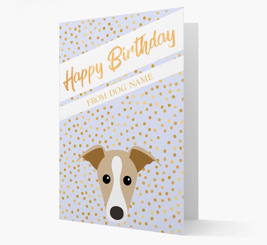 Personalized 'Happy Birthday' Gold Detail {breedFullName} Card
