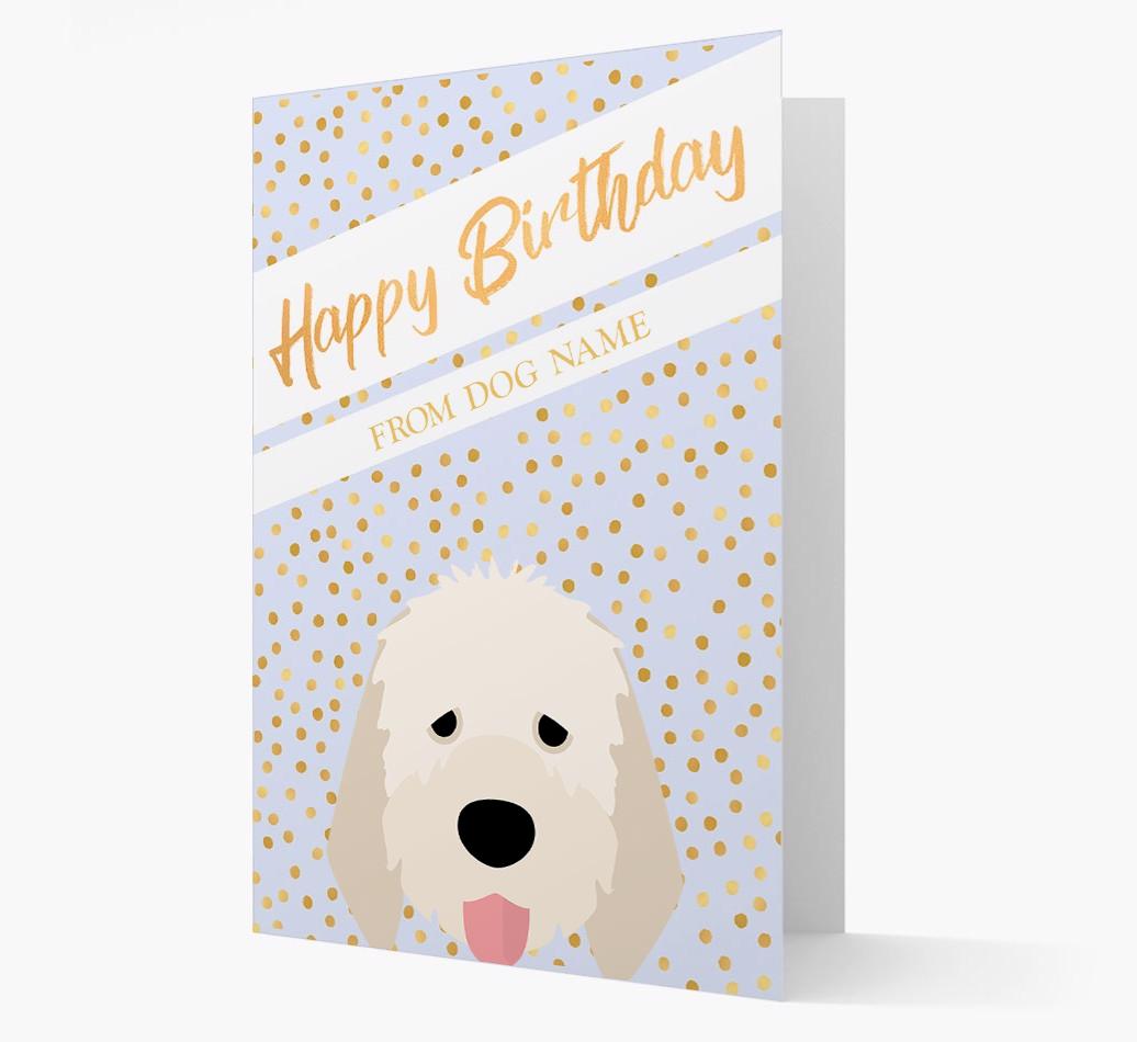 Personalized 'Happy Birthday' Gold Detail {breedFullName} Card