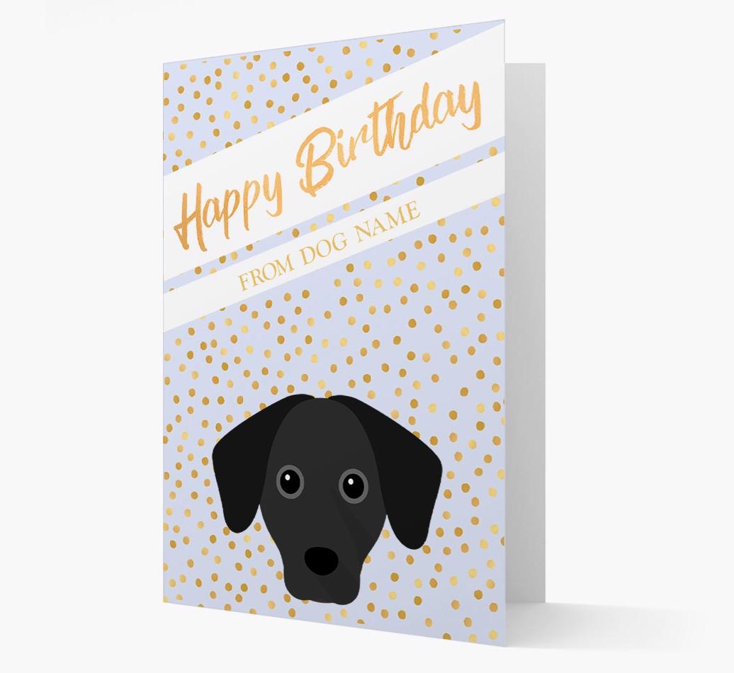 Personalized 'Happy Birthday' Gold Detail {breedFullName} Card