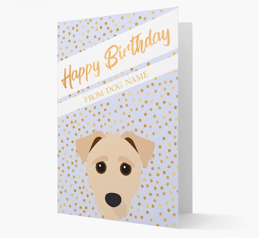 Personalized 'Happy Birthday' Gold Detail {breedFullName} Card