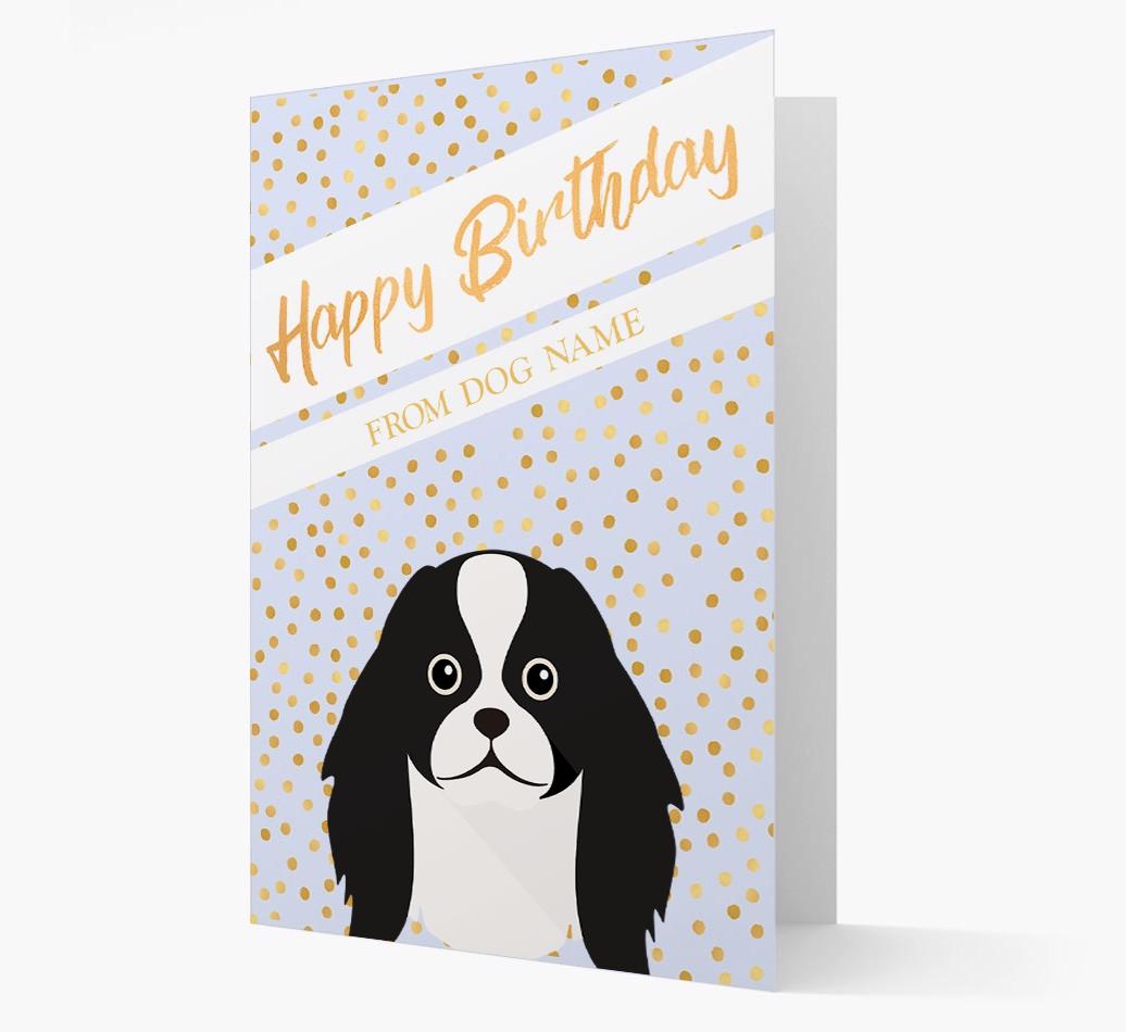 Personalized 'Happy Birthday' Gold Detail {breedFullName} Card