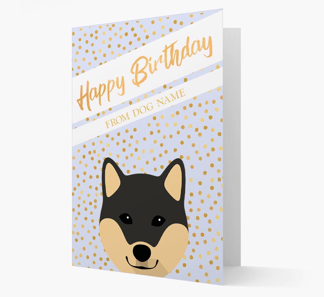 Personalized 'Happy Birthday' Gold Detail {breedFullName} Card