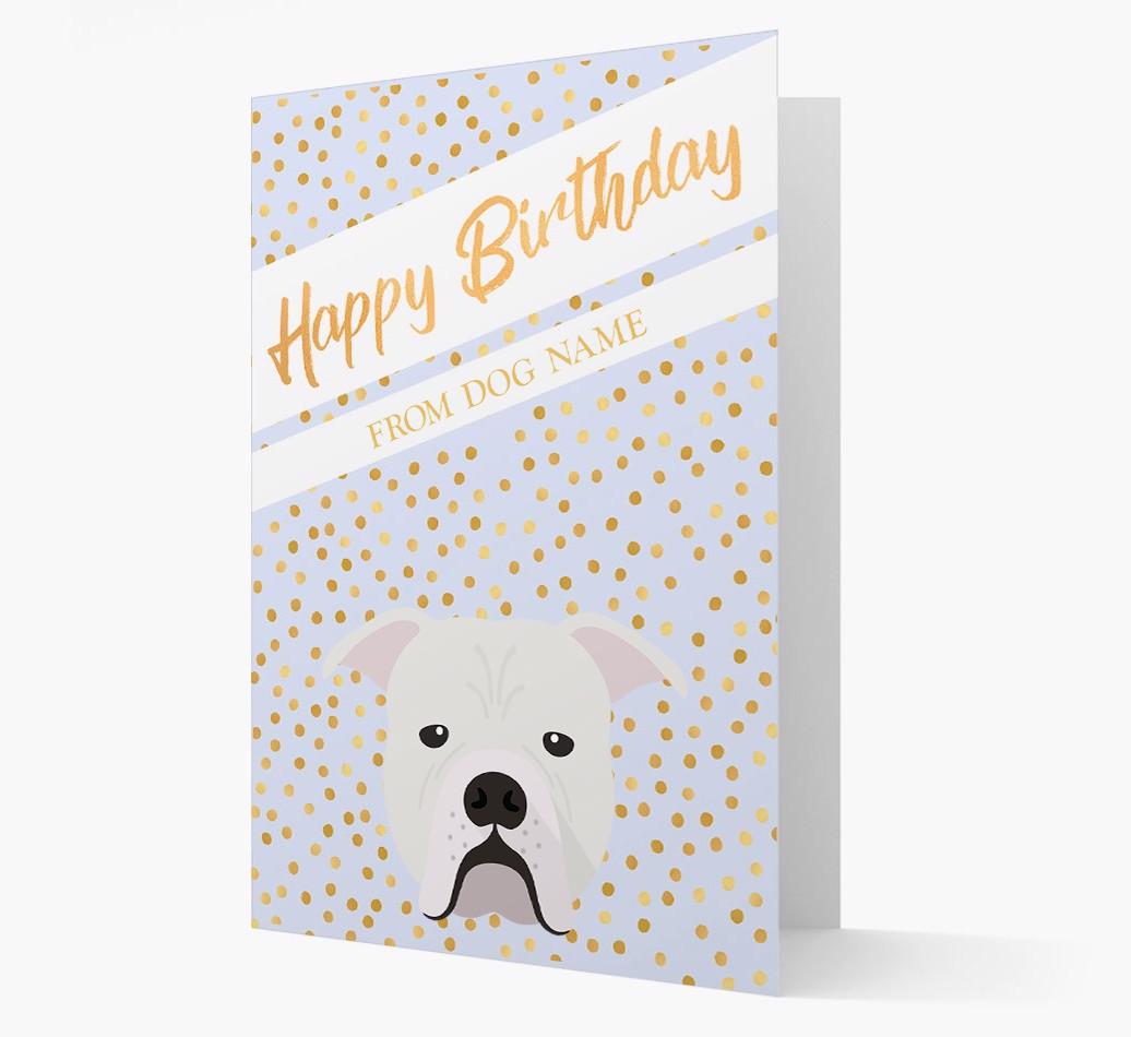 Personalized 'Happy Birthday' Gold Detail {breedFullName} Card