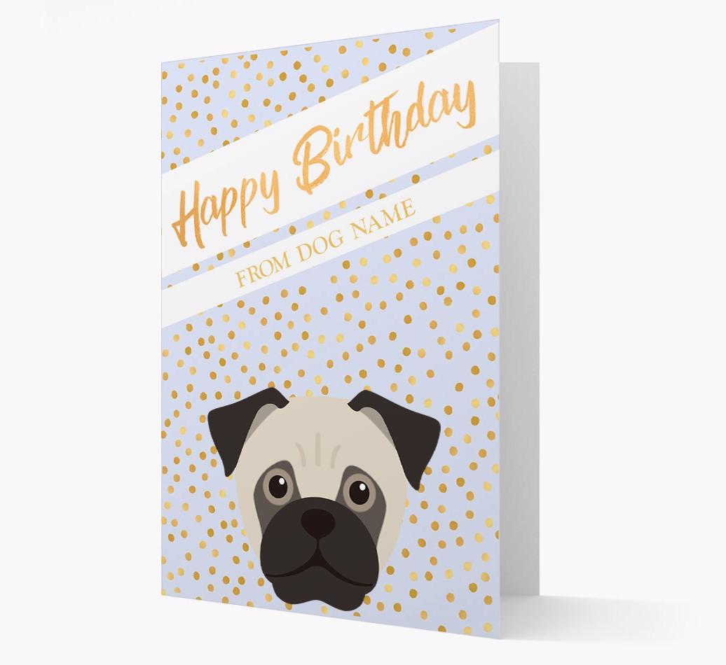 Personalized 'Happy Birthday' Gold Detail {breedFullName} Card
