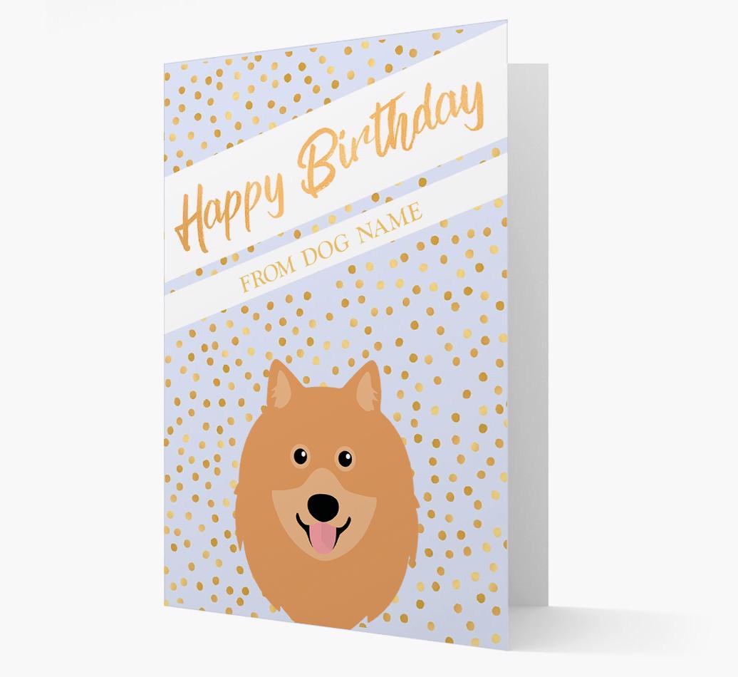 Personalized 'Happy Birthday' Gold Detail {breedFullName} Card
