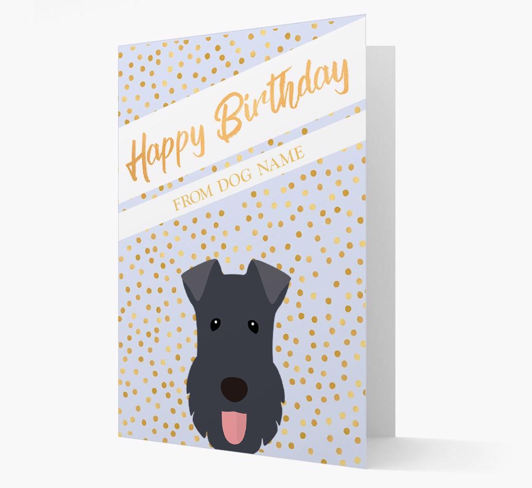 Personalized 'Happy Birthday' Gold Detail {breedFullName} Card