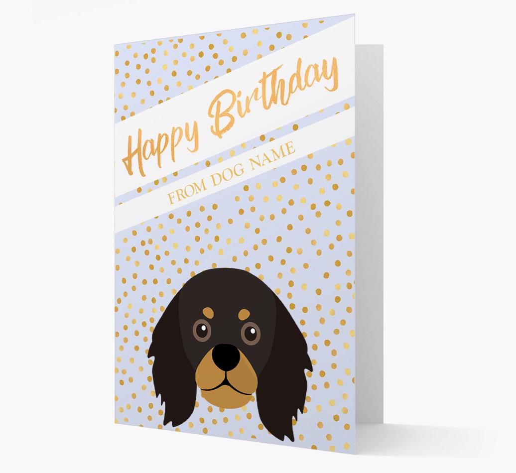 Personalized 'Happy Birthday' Gold Detail {breedFullName} Card