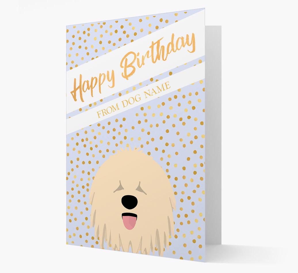 Personalized 'Happy Birthday' Gold Detail {breedFullName} Card