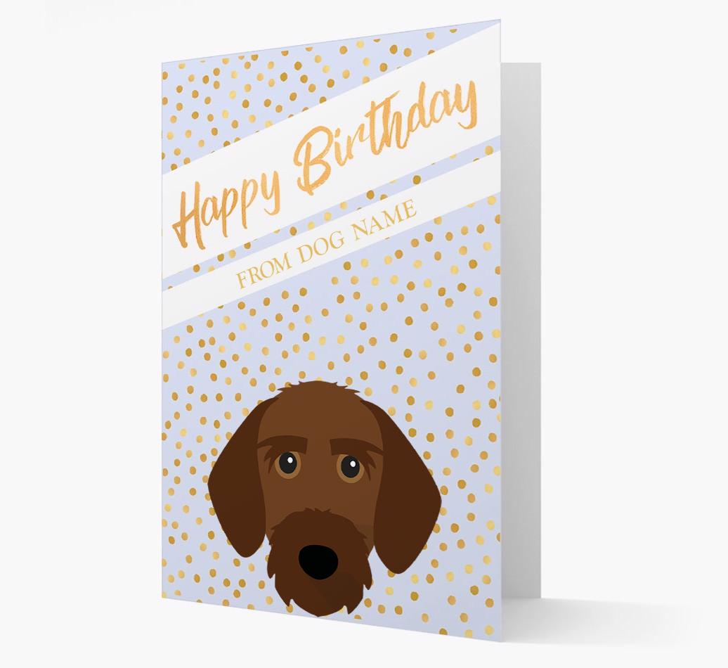 Personalized 'Happy Birthday' Gold Detail {breedFullName} Card