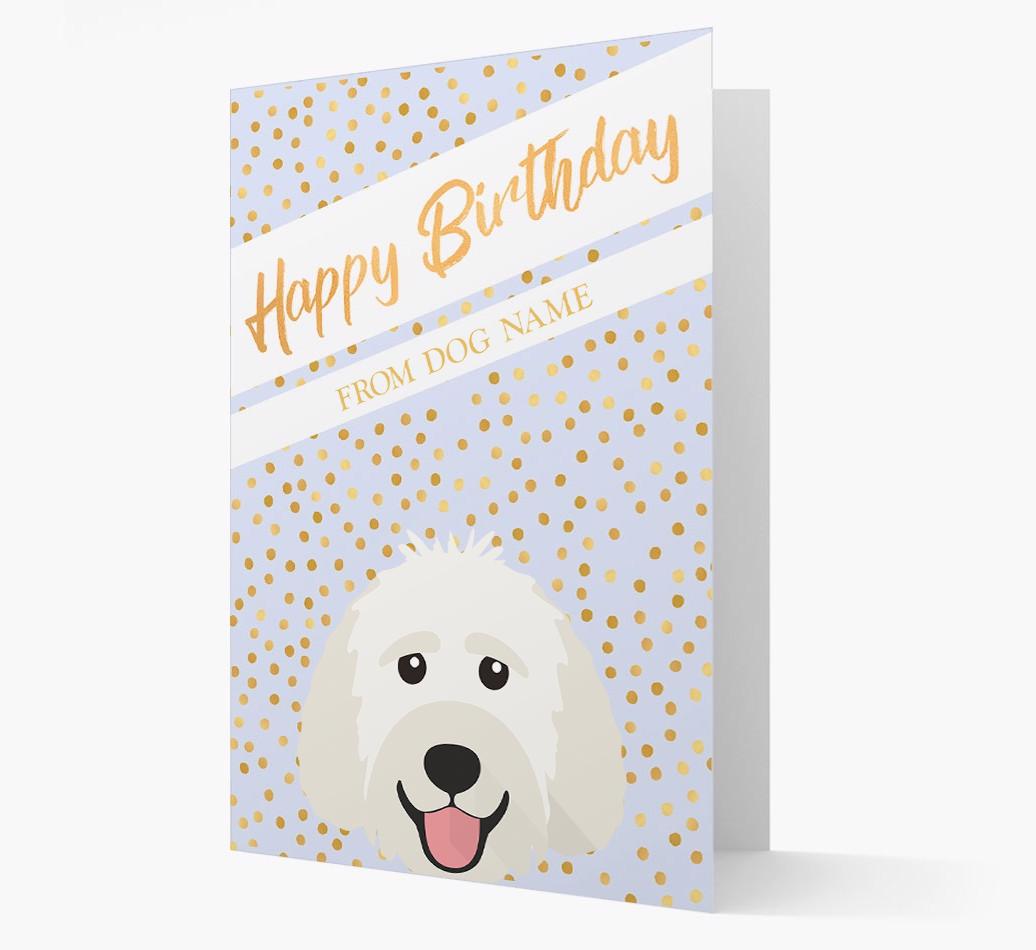 Personalized 'Happy Birthday' Gold Detail {breedFullName} Card