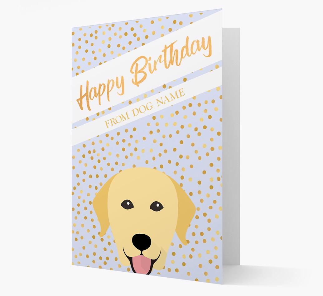 Personalized 'Happy Birthday' Gold Detail {breedFullName} Card