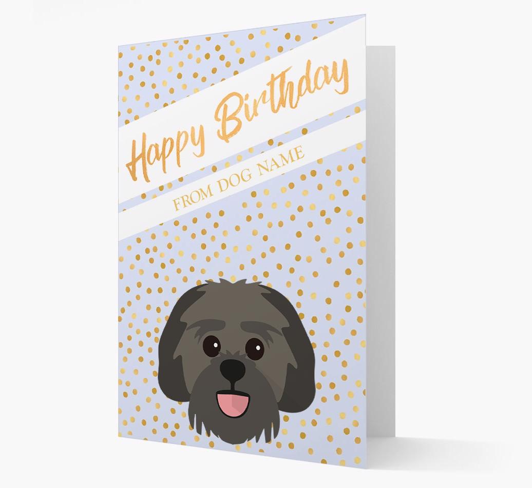 Personalized 'Happy Birthday' Gold Detail {breedFullName} Card
