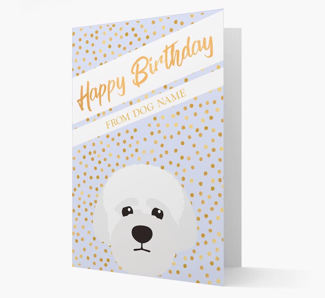 Personalized 'Happy Birthday' Gold Detail {breedFullName} Card