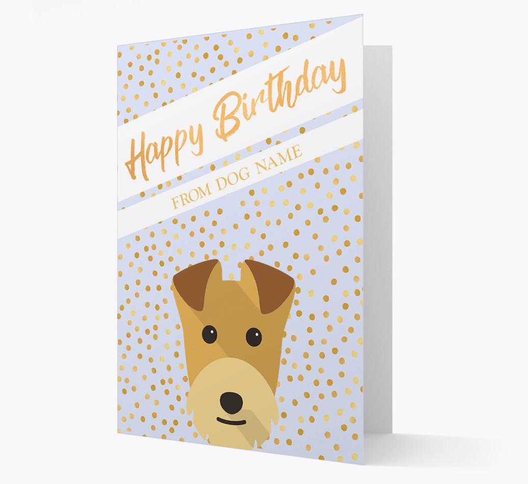 Personalized 'Happy Birthday' Gold Detail {breedFullName} Card