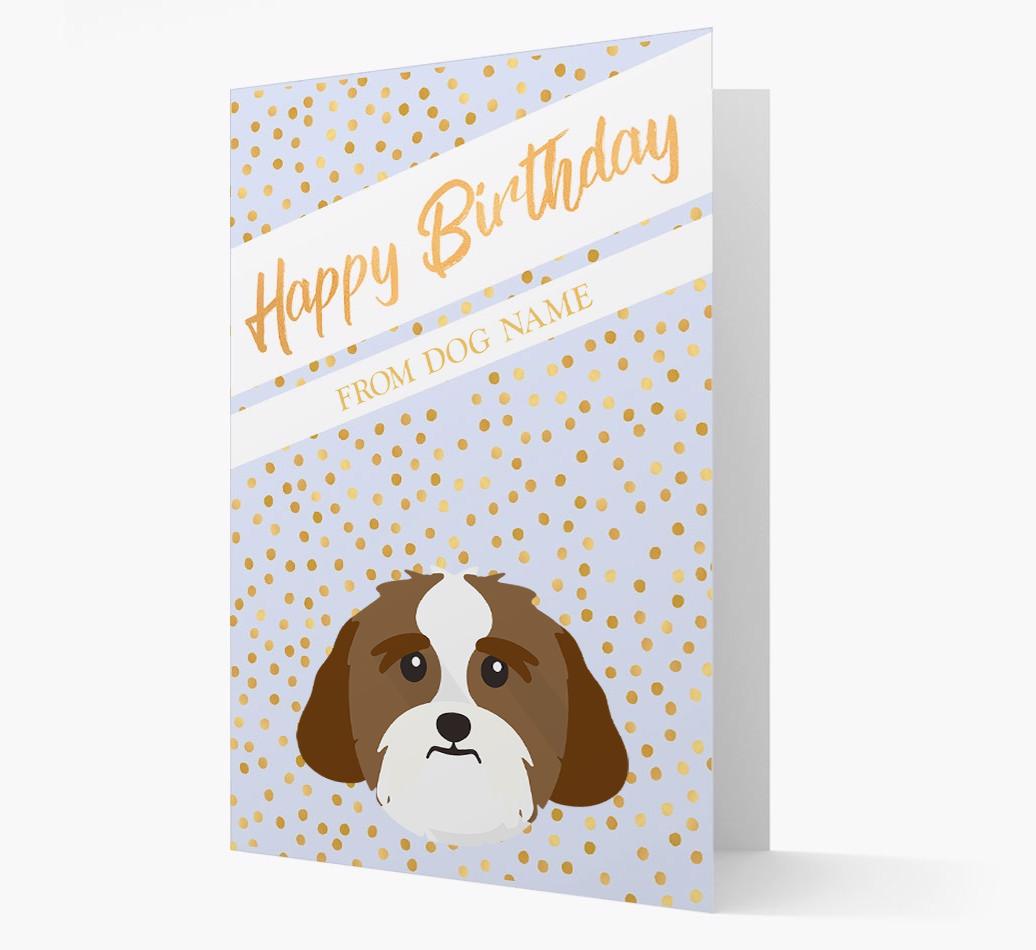 Personalized 'Happy Birthday' Gold Detail {breedFullName} Card