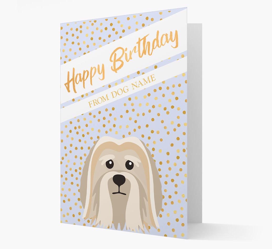 Personalized 'Happy Birthday' Gold Detail {breedFullName} Card