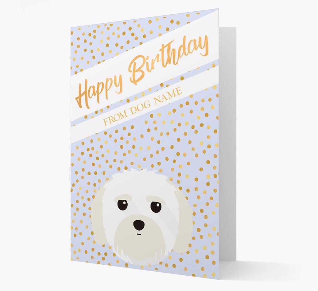 Personalized 'Happy Birthday' Gold Detail {breedFullName} Card