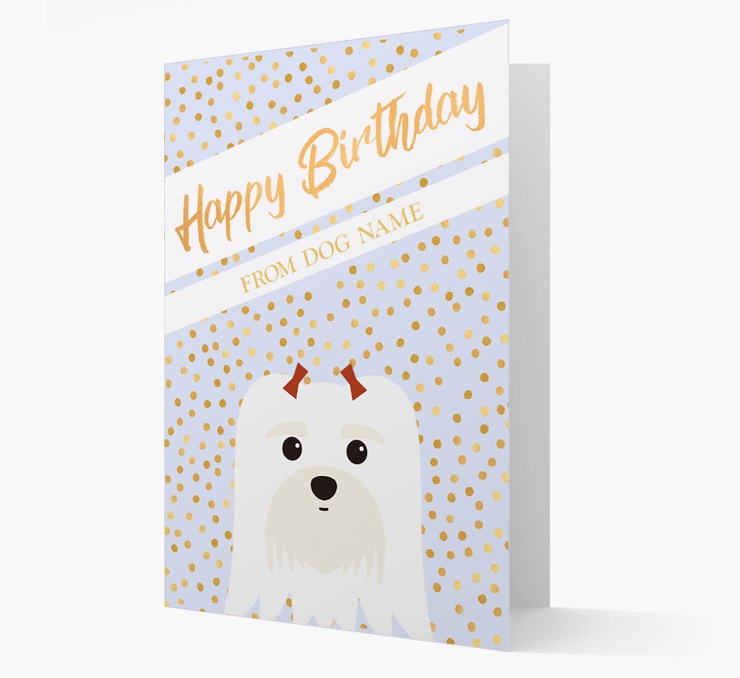 Personalized 'Happy Birthday' Gold Detail {breedFullName} Card