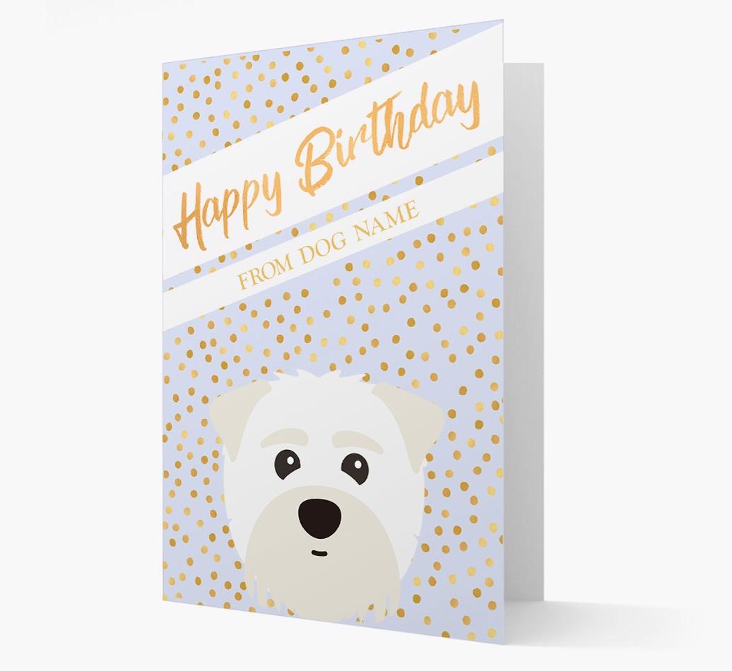 Personalized 'Happy Birthday' Gold Detail {breedFullName} Card