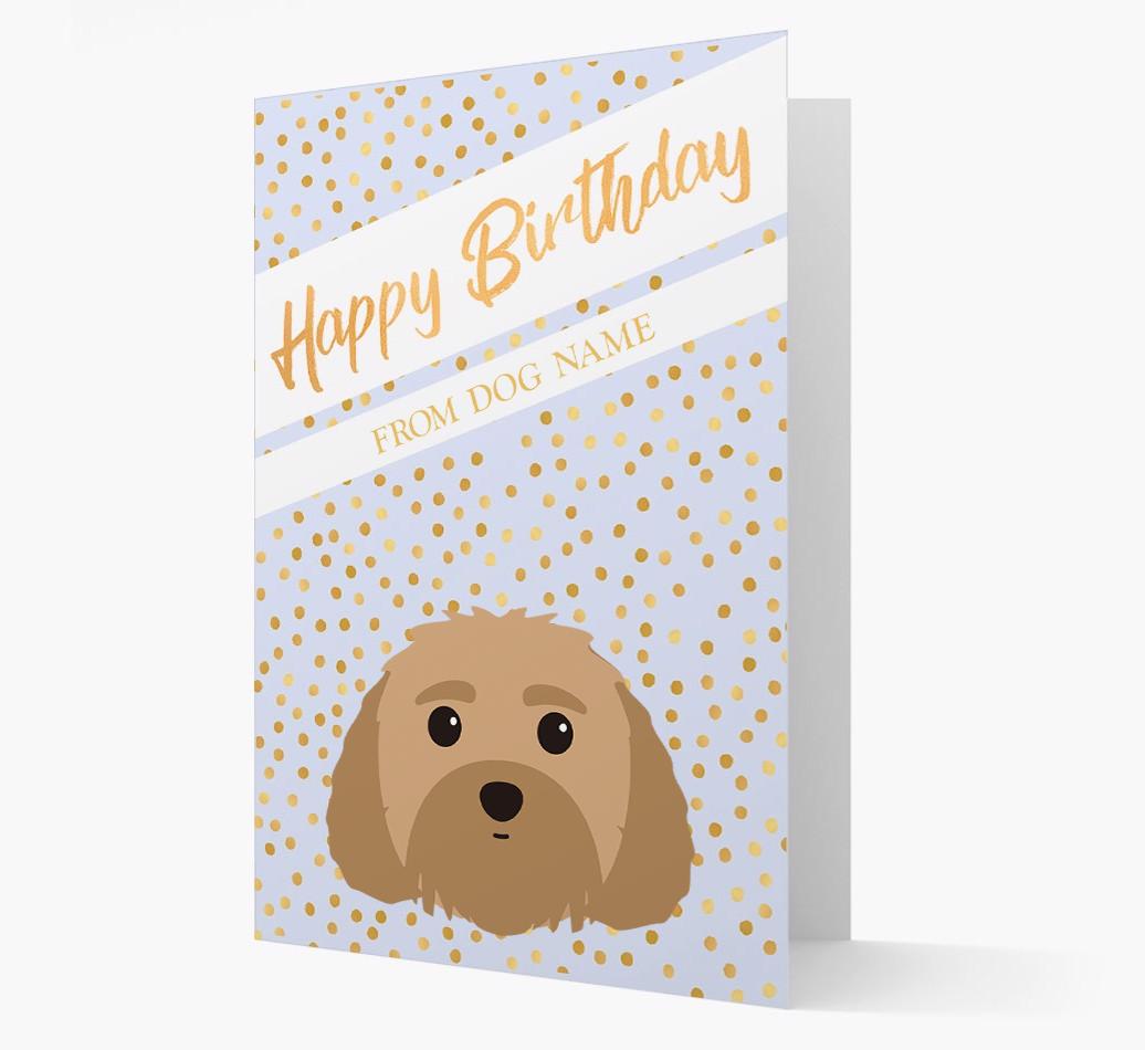 Personalized 'Happy Birthday' Gold Detail {breedFullName} Card