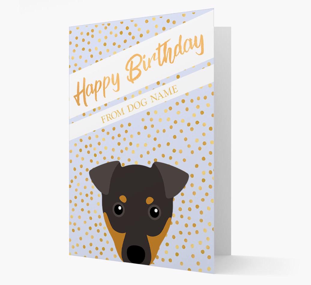 Personalized 'Happy Birthday' Gold Detail {breedFullName} Card