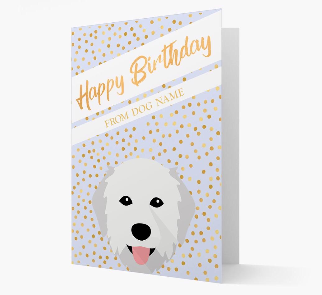 Personalized 'Happy Birthday' Gold Detail {breedFullName} Card
