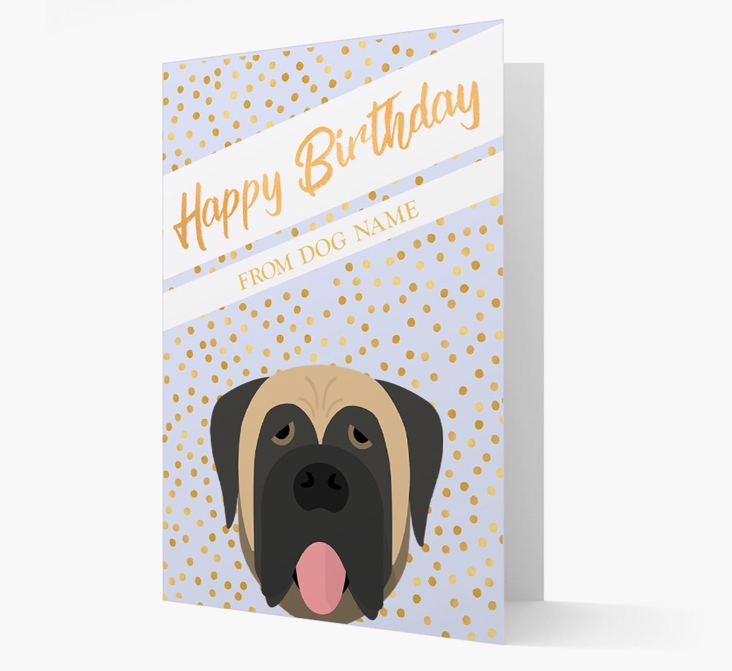 Personalized 'Happy Birthday' Gold Detail {breedFullName} Card