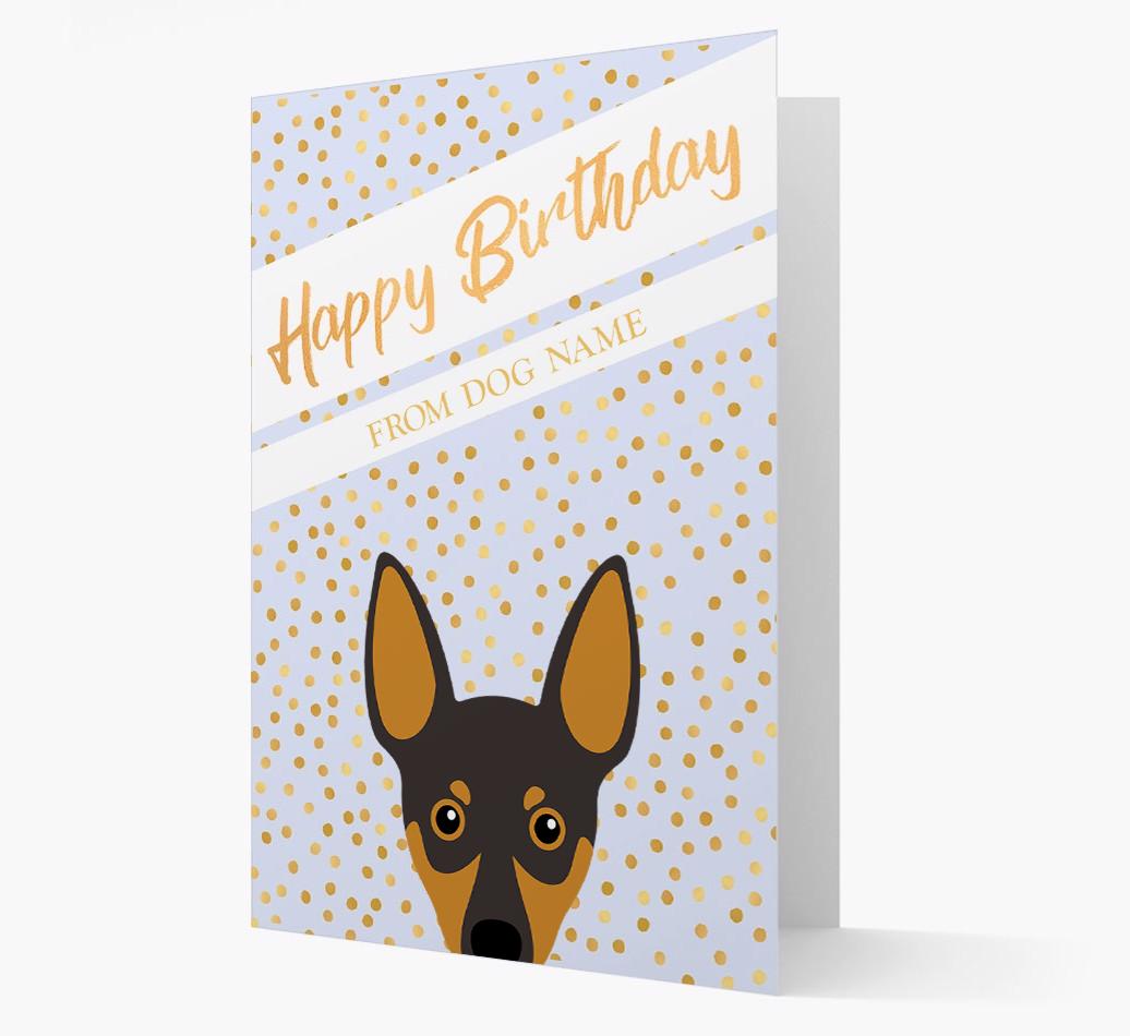Personalized 'Happy Birthday' Gold Detail {breedFullName} Card