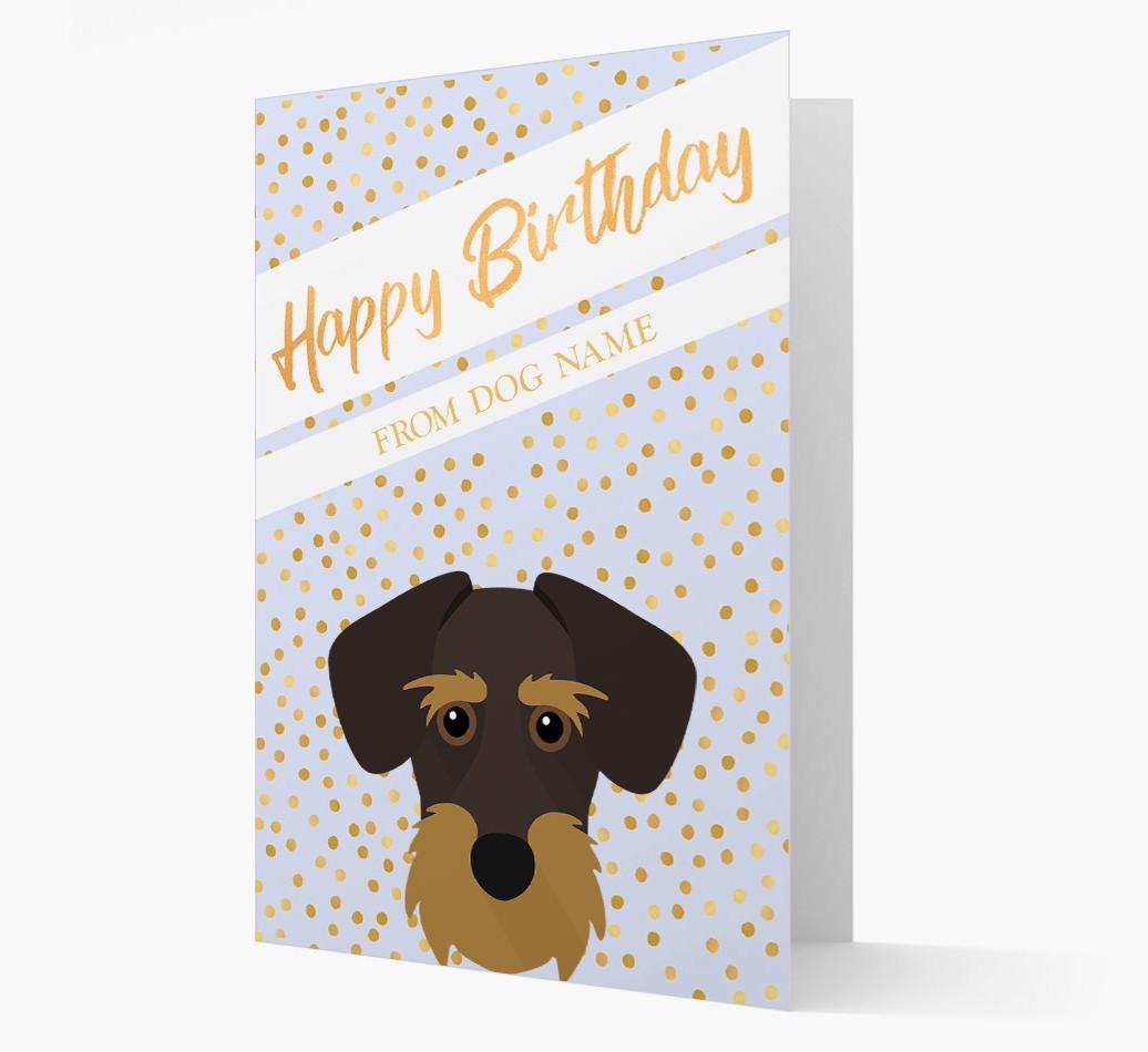 Personalized 'Happy Birthday' Gold Detail {breedFullName} Card