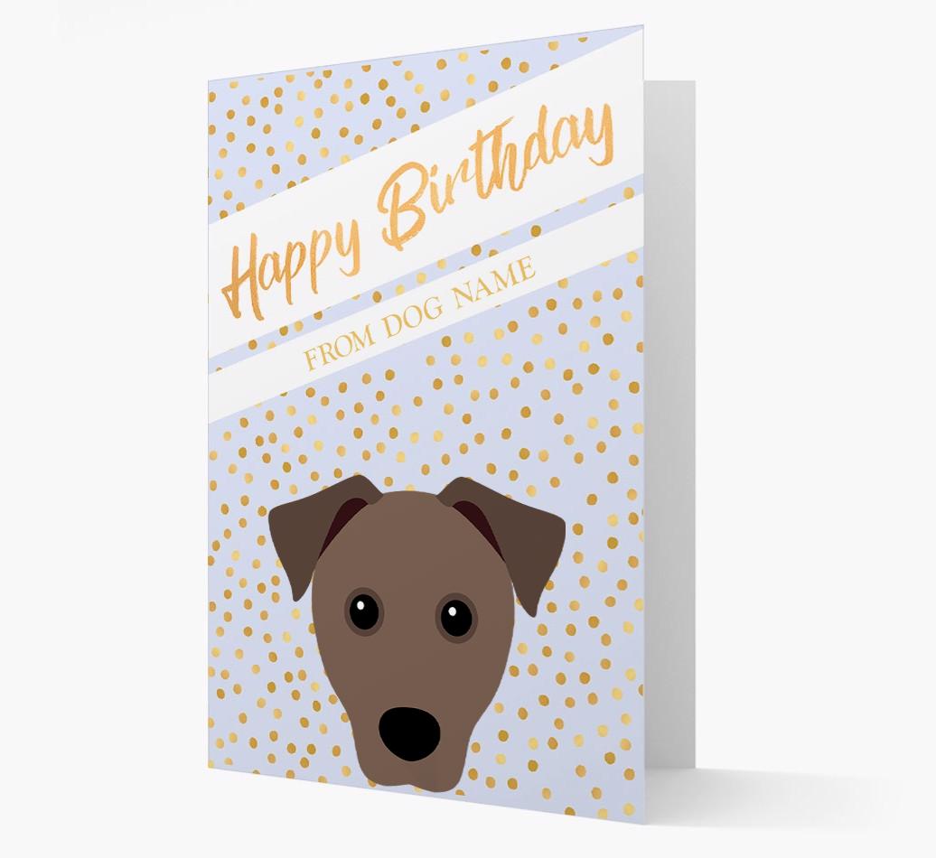 Personalized 'Happy Birthday' Gold Detail {breedFullName} Card