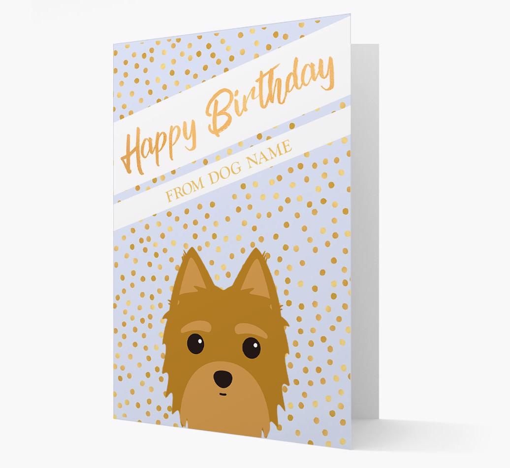 Personalized 'Happy Birthday' Gold Detail {breedFullName} Card