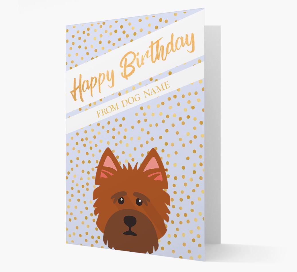 Personalized 'Happy Birthday' Gold Detail {breedFullName} Card