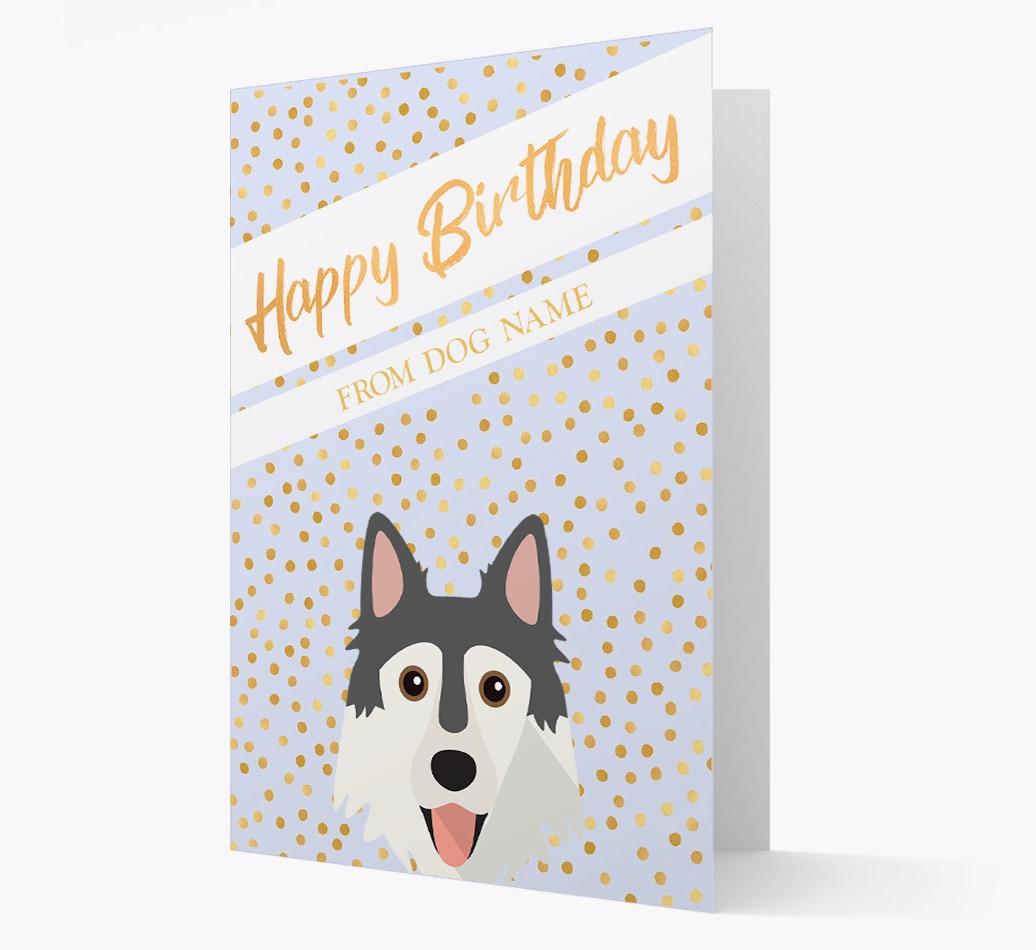 Personalized 'Happy Birthday' Gold Detail {breedFullName} Card