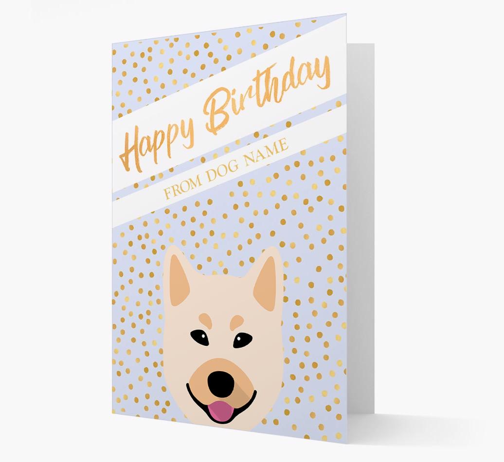 Personalized 'Happy Birthday' Gold Detail {breedFullName} Card