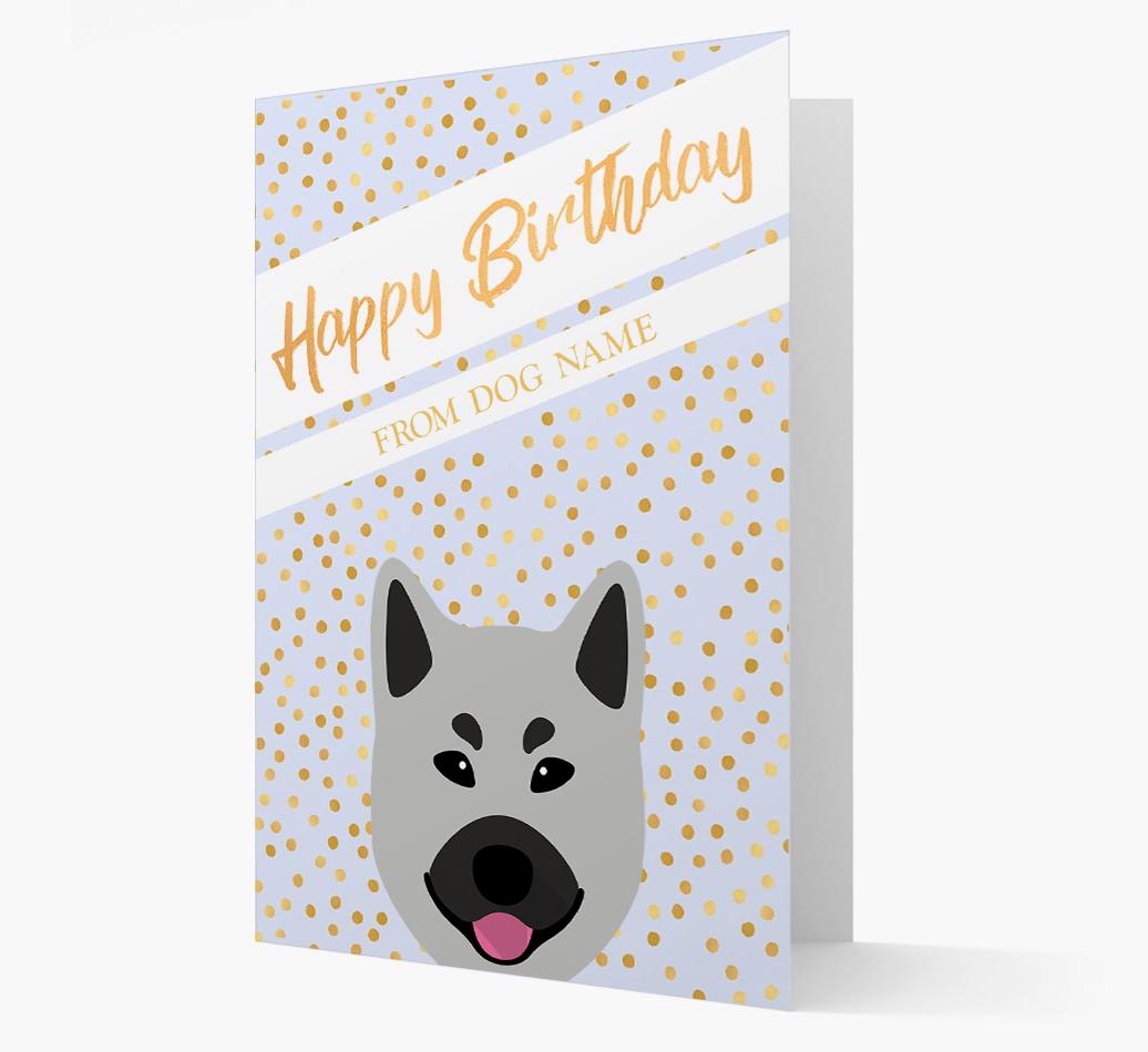 Personalized 'Happy Birthday' Gold Detail {breedFullName} Card