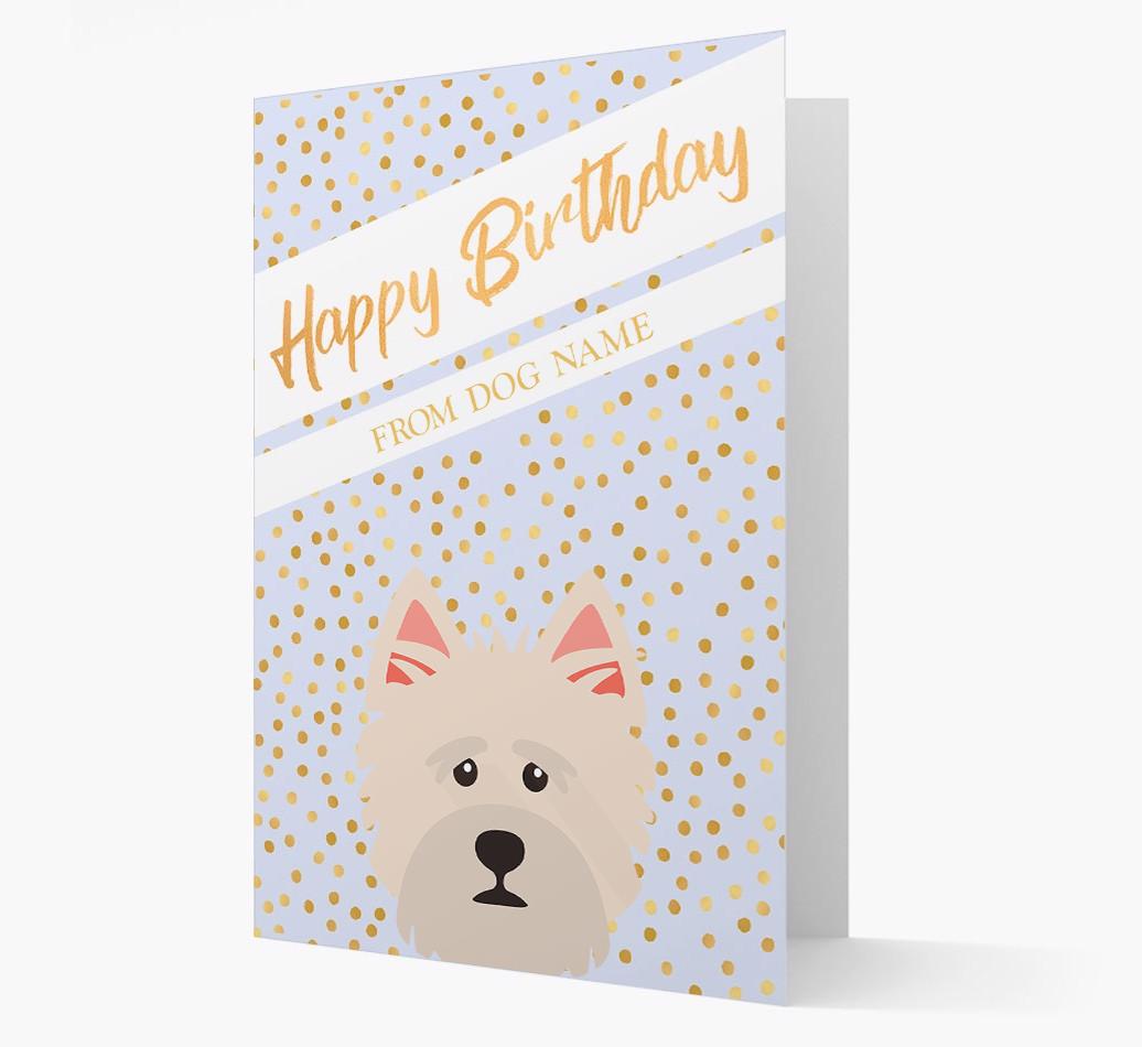 Personalized 'Happy Birthday' Gold Detail {breedFullName} Card