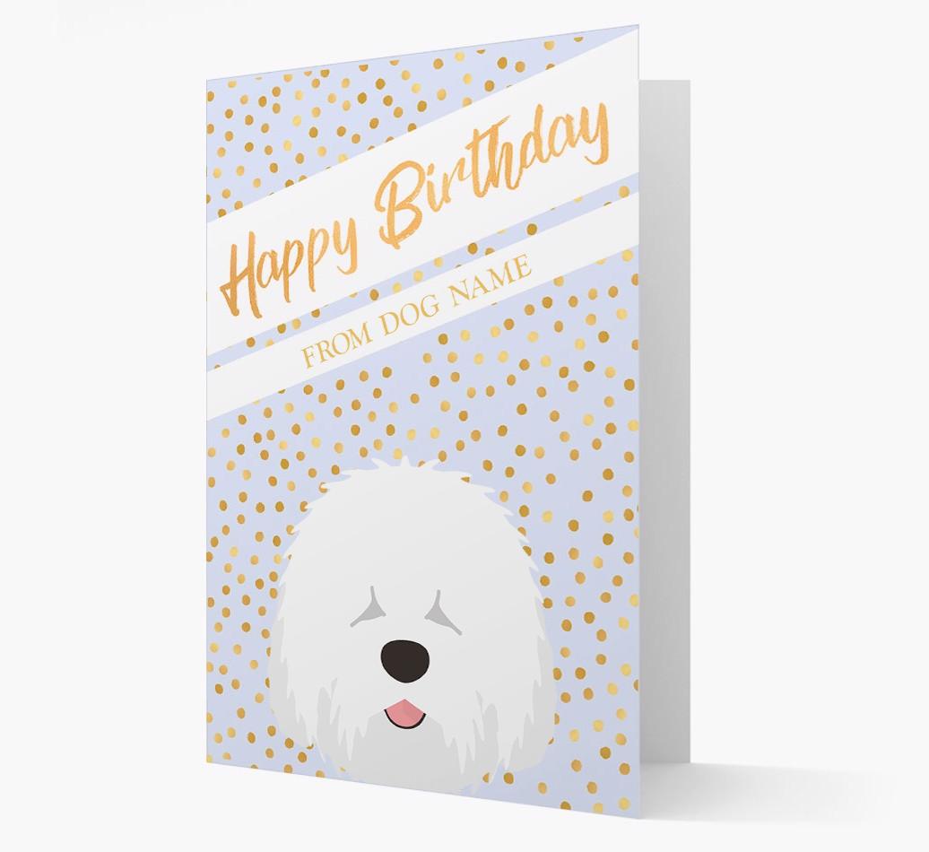 Personalized 'Happy Birthday' Gold Detail {breedFullName} Card