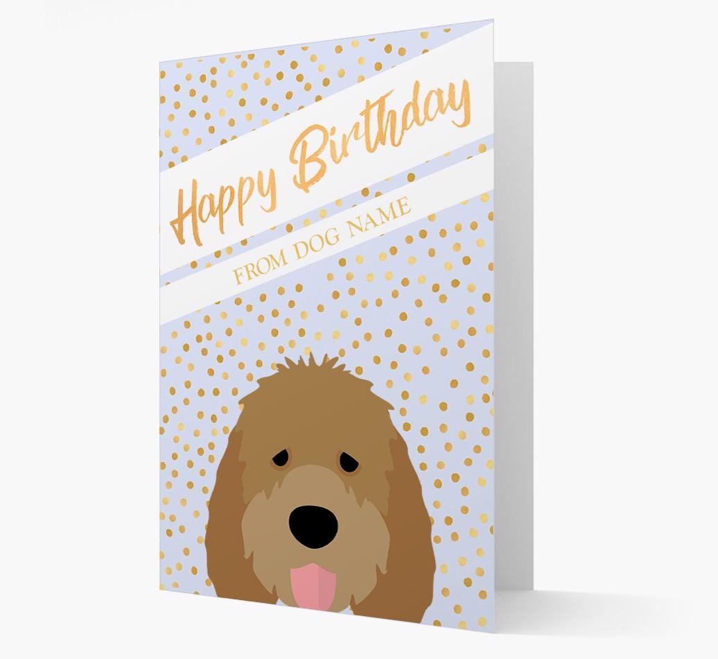 Personalized 'Happy Birthday' Gold Detail {breedFullName} Card