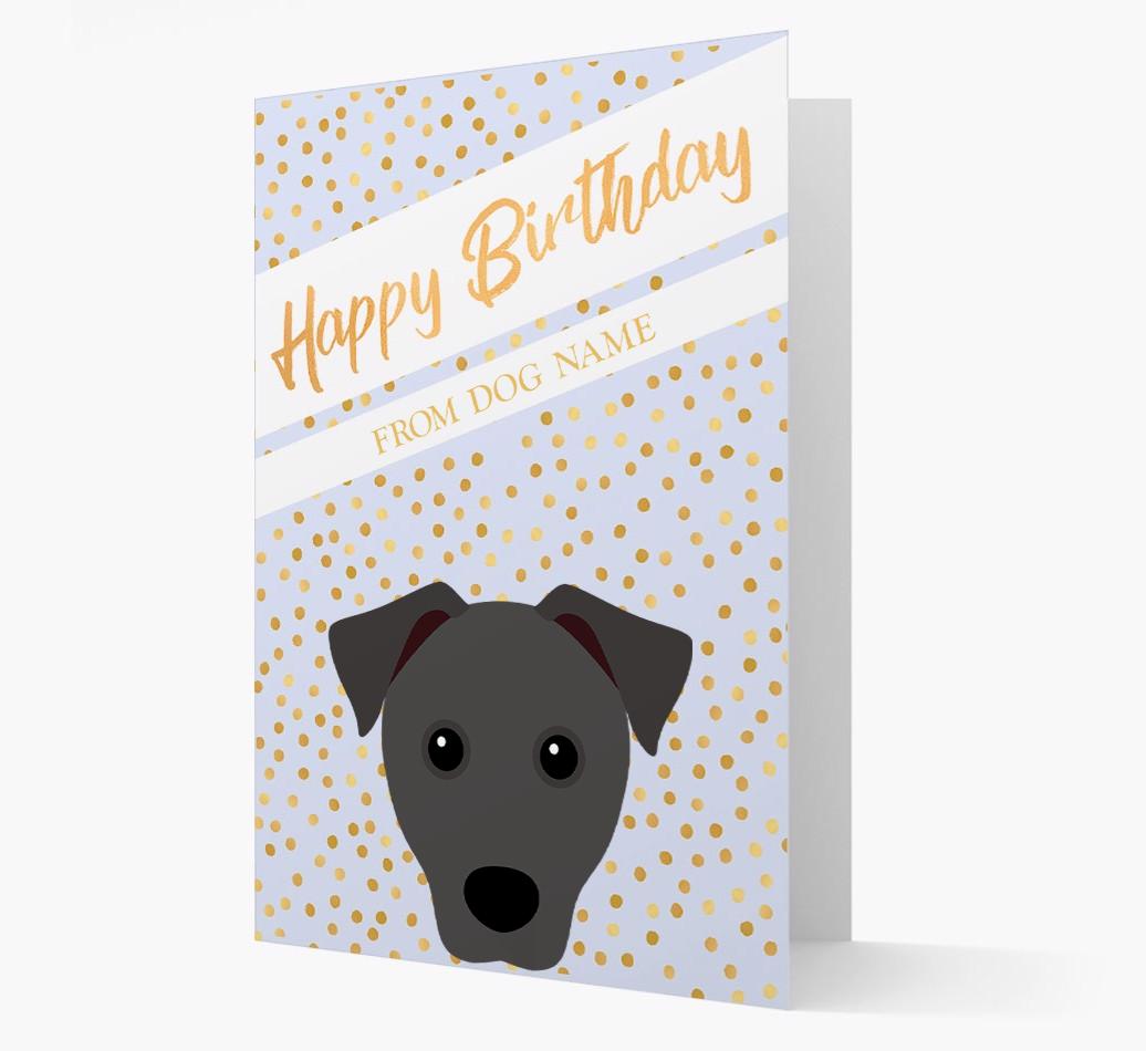 Personalized 'Happy Birthday' Gold Detail {breedFullName} Card