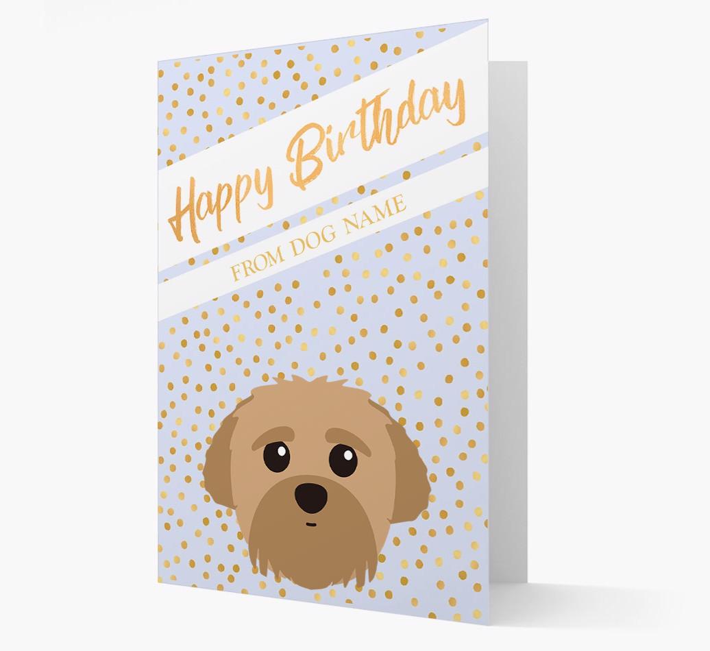 Personalized 'Happy Birthday' Gold Detail {breedFullName} Card