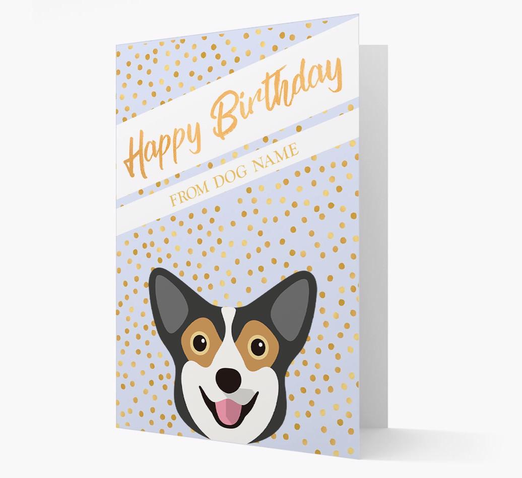 Personalized 'Happy Birthday' Gold Detail {breedFullName} Card